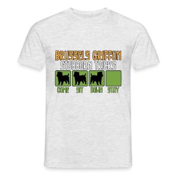 Brussels Griffon Hund Spruch Sprüche Lustig Witzig - Männer T-Shirt - Grau meliert - Vorne - AI Model Male 178 dark (178cm)