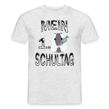 Mein 1. Schultag, Einschulung - Männer T-Shirt - Grau meliert - Vorne - AI Model Male 178 dark (178cm)