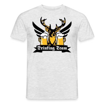 176 Toller Hirsch Drinking Team Flügel Bier Beer - Männer T-Shirt - Grau meliert - Vorne - AI Model Male 178 dark (178cm)