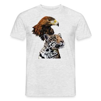 Golden Eagle and Jaguar - Men's T-Shirt - heather grey - Front - AI Model Male 178 dark (178cm)