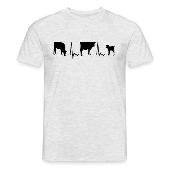 Herzschlag Kühe - Männer T-Shirt - Grau meliert - Vorne - AI Model Male 178 dark (178cm)