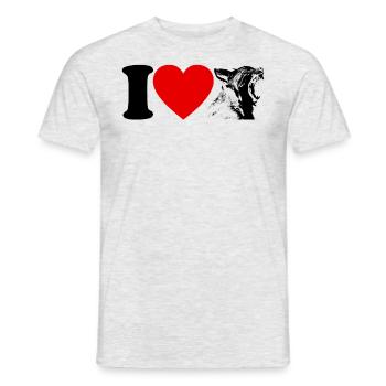 I heart lynx ladies wildcat lynx motif lynx - Men's T-Shirt - heather grey - Front - AI Model Male 178 dark (178cm)