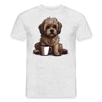 Bolonka Zwetna Puppy Dog Proud Mistress For - Men's T-Shirt - heather grey - Front - AI Model Male 178 dark (178cm)