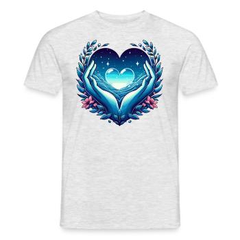 Cœur - T-shirt homme - gris chiné - Devant - AI Model Male 178 dark (178cm)