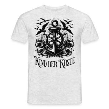 Kind der Küste schwarz, Meer, Wellen, Urlaub - Männer T-Shirt - Grau meliert - Vorne - AI Model Male 178 dark (178cm)