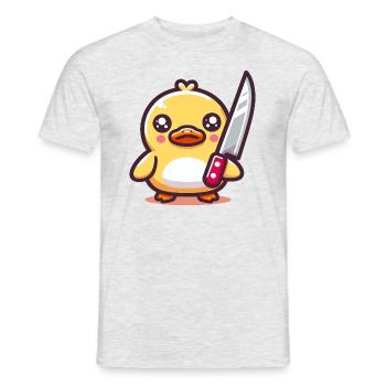 duck with knife - Men's T-Shirt - heather grey - Front - AI Model Male 178 dark (178cm)