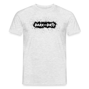 Logo Dark and dirty - Typographie - T-shirt homme - gris chiné - Devant - AI Model Male 178 dark (178cm)