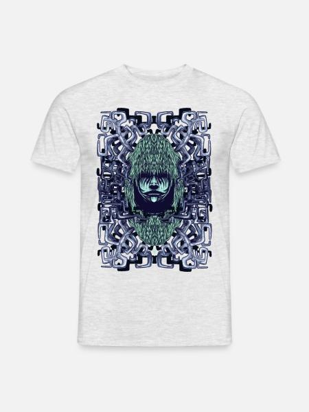 Junge mit Labirinth Hörnern - Männer T-Shirt - Grau meliert