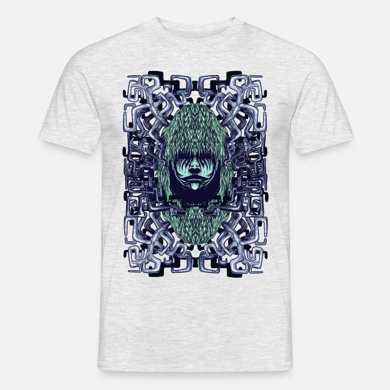 Junge mit Labirinth Hörnern - Männer T-Shirt - Grau meliert