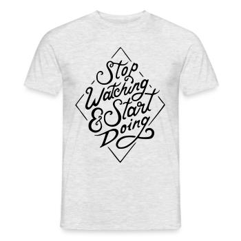 arrêter de regarder - T-shirt homme - gris chiné - Devant - AI Model Male 178 dark (178cm)
