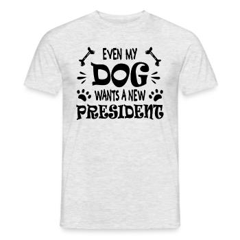 Même mon chien veut un nouveau président - T-shirt homme - gris chiné - Devant - AI Model Male 178 dark (178cm)