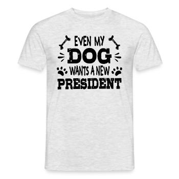 Même mon chien veut un nouveau président - T-shirt homme - gris chiné - Devant - AI Model Male 178 dark (178cm)