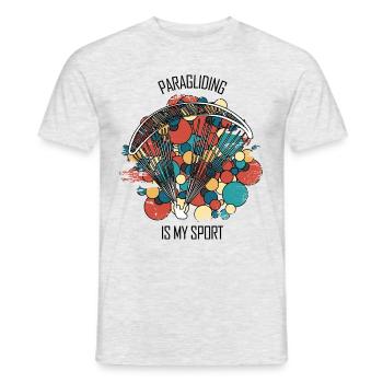 Parapente Gleitschirm Paragleiter Parapente - T-shirt homme - gris chiné - Devant - AI Model Male 178 dark (178cm)