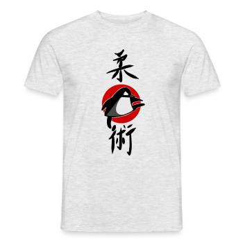 funny Ju Jutsu Penguin Comic Jiu Jitsu Shirt - Men's T-Shirt - heather grey - Front - AI Model Male 178 dark (178cm)
