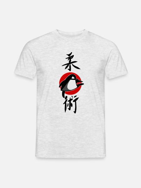 lustiger Ju Jutsu Pinguin Comic Jiu Jitsu Shirt - Männer T-Shirt - Grau meliert