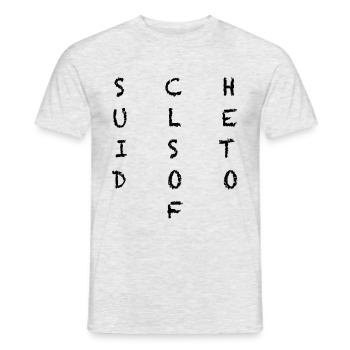 Lustige Sprüche, Schule ist doof, Shirt, Sticker - Männer T-Shirt - Grau meliert - Vorne - AI Model Male 178 dark (178cm)
