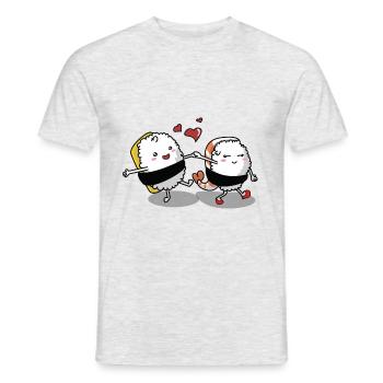 Sushi lovers - Men's T-Shirt - heather grey - Front - AI Model Male 178 dark (178cm)