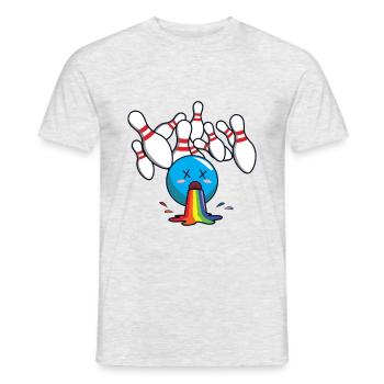 Kegeln Bowling Regenbogen - Männer T-Shirt - Grau meliert - Vorne - AI Model Male 178 dark (178cm)
