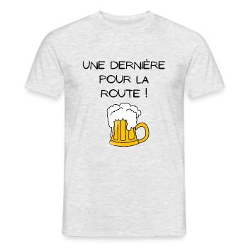 Une dernière pour la route - T-shirt homme - gris chiné - Devant - AI Model Male 178 dark (178cm)