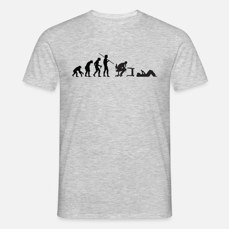 Evolution von Geeks - Männer T-Shirt - Grau meliert
