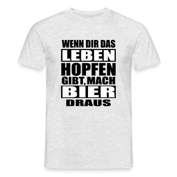 Lustige Sprüche Männer Bier Party Hefe Hopfen - Männer T-Shirt - Grau meliert - Vorne - AI Model Male 178 dark (178cm)