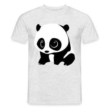 panda baby - Männer T-Shirt - Grau meliert - Vorne - AI Model Male 178 dark (178cm)