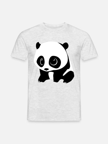 panda baby - Männer T-Shirt - Grau meliert