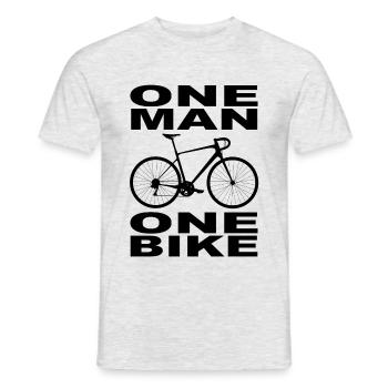 Road bike, men, cycling, cycling, gift - Men's T-Shirt - heather grey - Front - AI Model Male 178 dark (178cm)