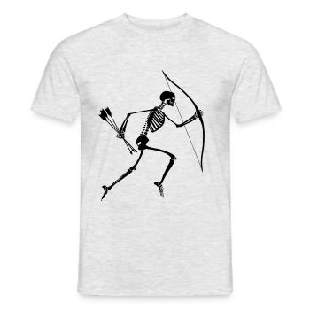 lustig Bogenschießen Bogenschütze Skelett Shirt - T-shirt homme - gris chiné - Devant - AI Model Male 178 dark (178cm)
