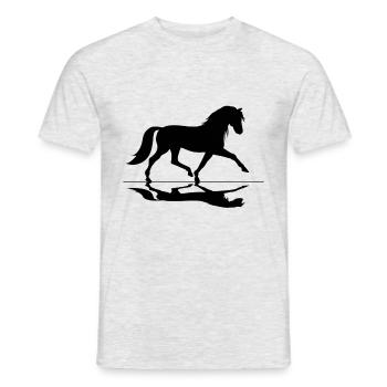 Pferde Reiten Pferdemotiv Reitmode Reitstall - Männer T-Shirt - Grau meliert - Vorne - AI Model Male 178 dark (178cm)
