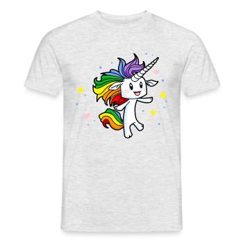 Magique arc-en-Unicorn - T-shirt homme - gris chiné - Devant - AI Model Male 178 dark (178cm)