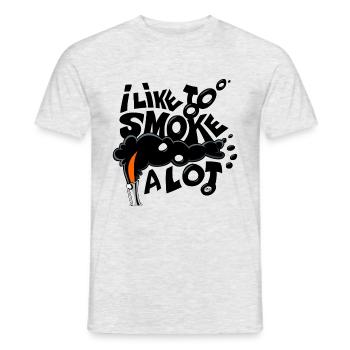 J'aime fumer beaucoup - T-shirt homme - gris chiné - Devant - AI Model Male 178 dark (178cm)