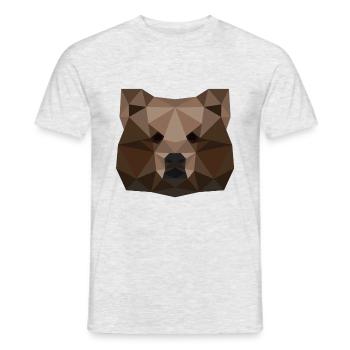 Bear geometric gift idea bear brown bear animal - Men's T-Shirt - heather grey - Front - AI Model Male 178 dark (178cm)