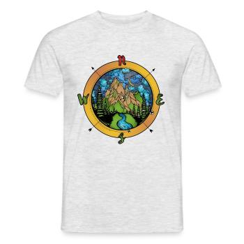 Compass and nature compass - Men's T-Shirt - heather grey - Front - AI Model Male 178 dark (178cm)