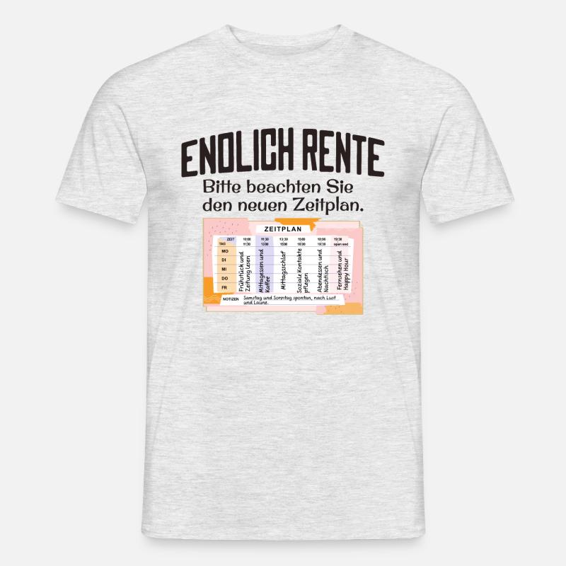 Endlich Rente Zeitplan Tagesablauf Wochenplan - Männer T-Shirt - Grau meliert