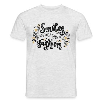 Smile is always hip - Men's T-Shirt - heather grey - Front - AI Model Male 178 dark (178cm)