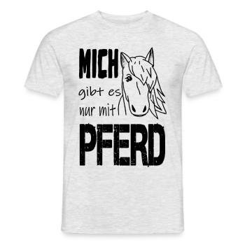 Pferd Pferde Mich gibt es nur mit Pferd - Männer T-Shirt - Grau meliert - Vorne - AI Model Male 178 dark (178cm)