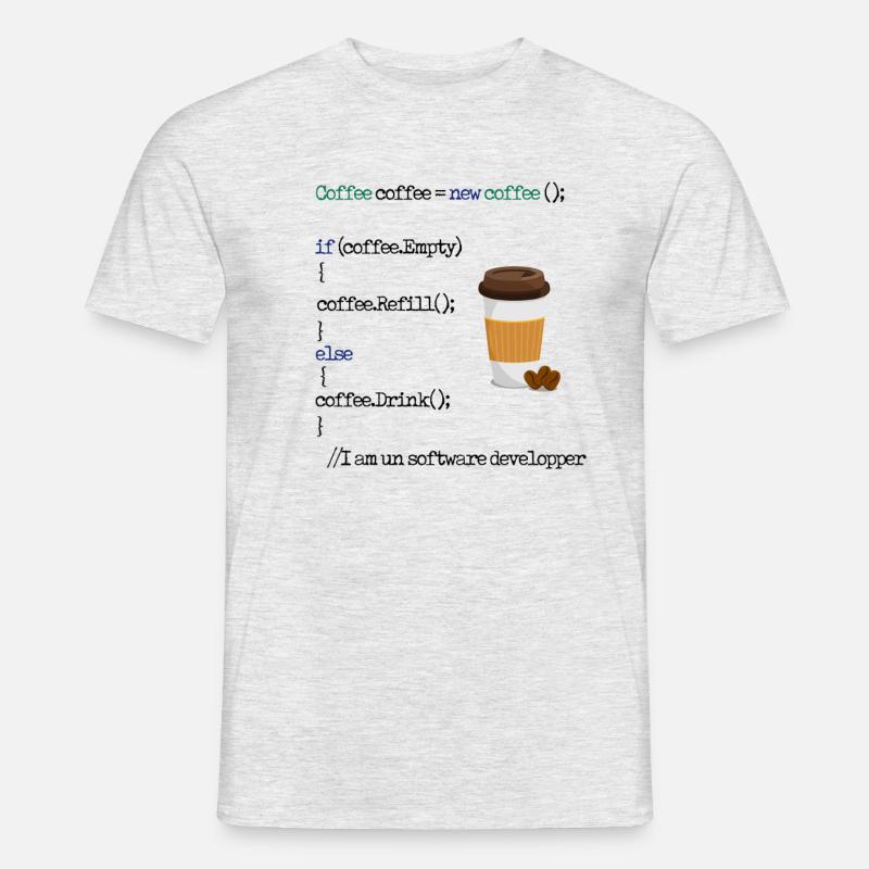 Kaffee - Männer T-Shirt - Grau meliert