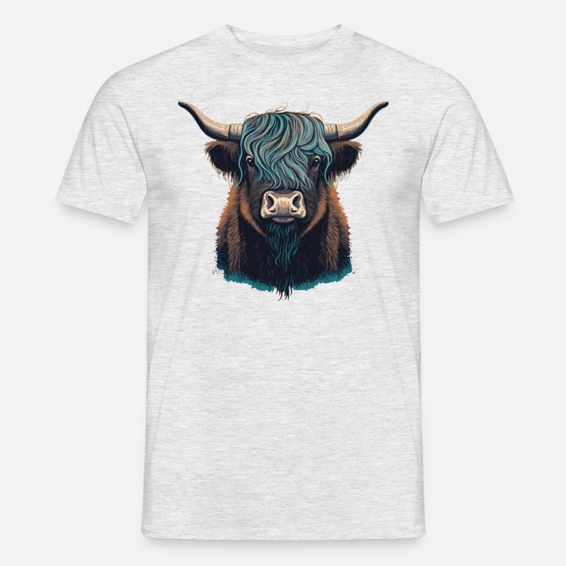 Yak Kopf - Männer T-Shirt - Grau meliert