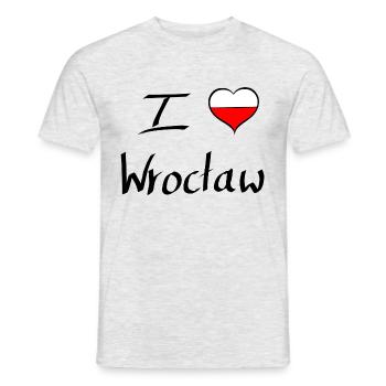 I love wroclaw - Ich liebe Breslau - Männer T-Shirt - Grau meliert - Vorne - AI Model Male 178 dark (178cm)