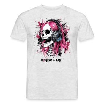 Rave DJ Skull Fréquence de décès Raver Club - T-shirt homme - gris chiné - Devant - AI Model Male 178 dark (178cm)