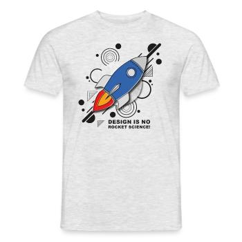 Design is no Rocket Science Number 3 - Men's T-Shirt - heather grey - Front - AI Model Male 178 dark (178cm)