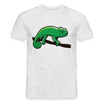 Green Climbing Chameleon Iguana Lizard Reptile - Men's T-Shirt - heather grey - Front - AI Model Male 178 dark (178cm)
