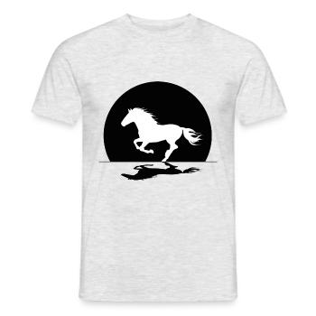 Chevaux, Cheval, Équitation western, Filles, Équitation - T-shirt homme - gris chiné - Devant - AI Model Male 178 dark (178cm)
