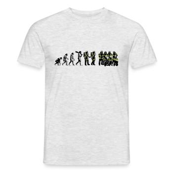 Feuerwehr Evolution Feuerwehrmann Frau Geschenk - Männer T-Shirt - Grau meliert - Vorne - AI Model Male 178 dark (178cm)