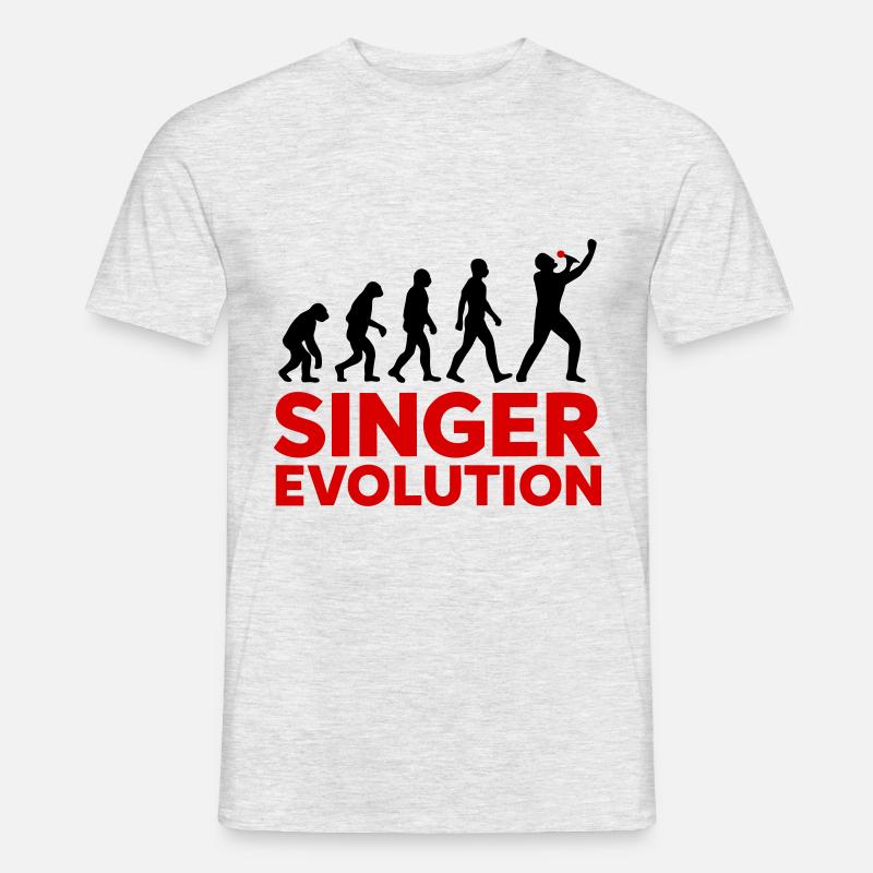 Singer Evolution Musik Bühne - Männer T-Shirt - Grau meliert