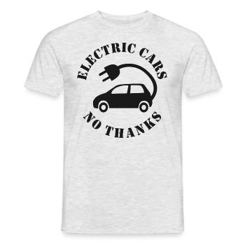 Electric Cars No Thanks - Men's T-Shirt - heather grey - Front - AI Model Male 178 dark (178cm)