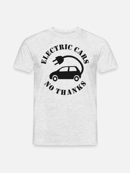 Auto elettriche No grazie - T-shirt uomo - grigio melange