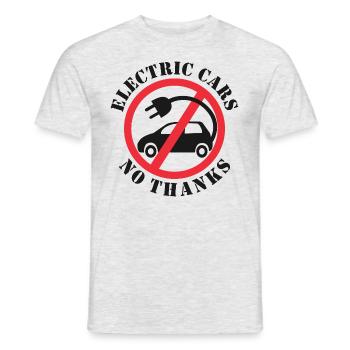 Voitures électriques Non merci - T-shirt homme - gris chiné - Devant - AI Model Male 178 dark (178cm)