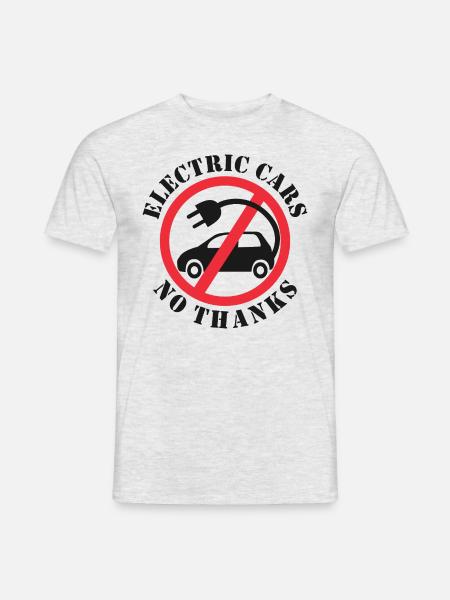 Auto elettriche No grazie - T-shirt uomo - grigio melange